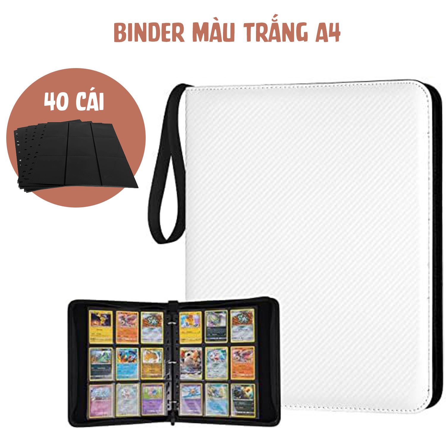 [Có sẵn] Binder đựng card thẻ cao cấp da PU kích thước A4 sổ còng - Album sổ đựng ảnh Anime idol TCG