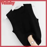 Velishy 2025 Summer New Fashion Knitted Vests O-neck Sleeveless Casual Thin Tops Sleeveless Blouse Women Shirt