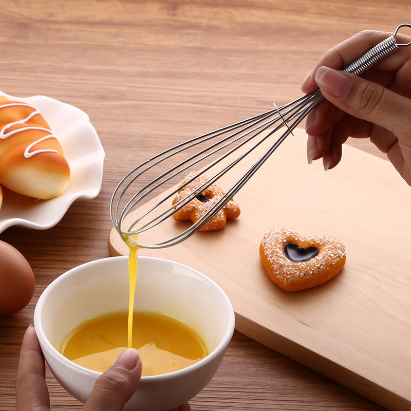 Cây Đánh Trứng Bằng Thép Không Gỉ - Dụng Cụ Trộn Trứng, Bột Mì - Phới Đánh Trứng
