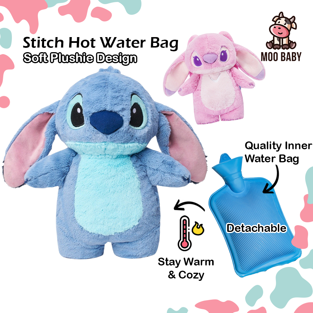 Stitch Hot Water Bag 500Ml Plush Hand Warmer For Winter Warmth