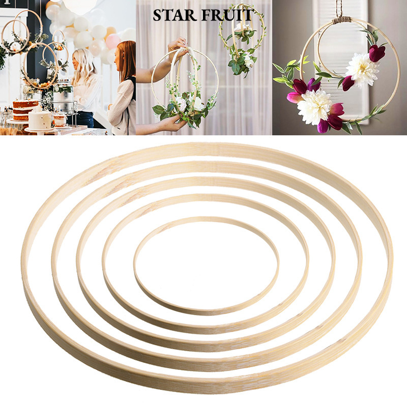 [STAR FRUIT DIY Wooden Hoop Lanterns with Floral Decor for Wedding and Party Hanging Decor,STAR FRUIT Handmade Wooden Hoop Lantern with Flowers for Wedding Decorations and Hanging Party Decorations,] ราคา 59 บาท*ส่งฟรี