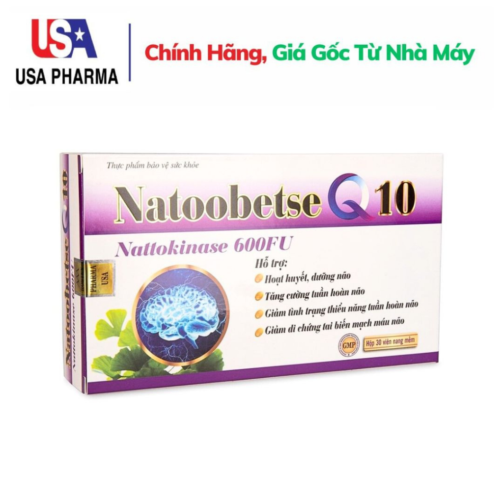 Hoạt huyết dưỡng não Natoobetse Q10 HDPHARMA cao bạch quả, nattokinase