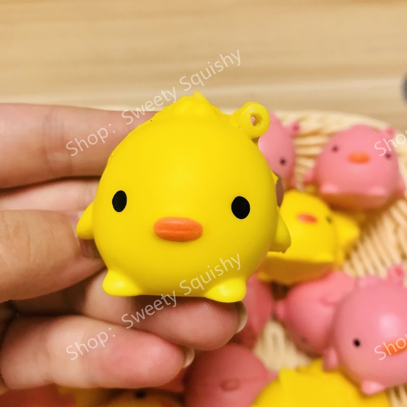 Chick Đàn hồi Chậm Lỗ Giảm nén đồ chơi mini Squishy Tăng chậm Tím/Vàng