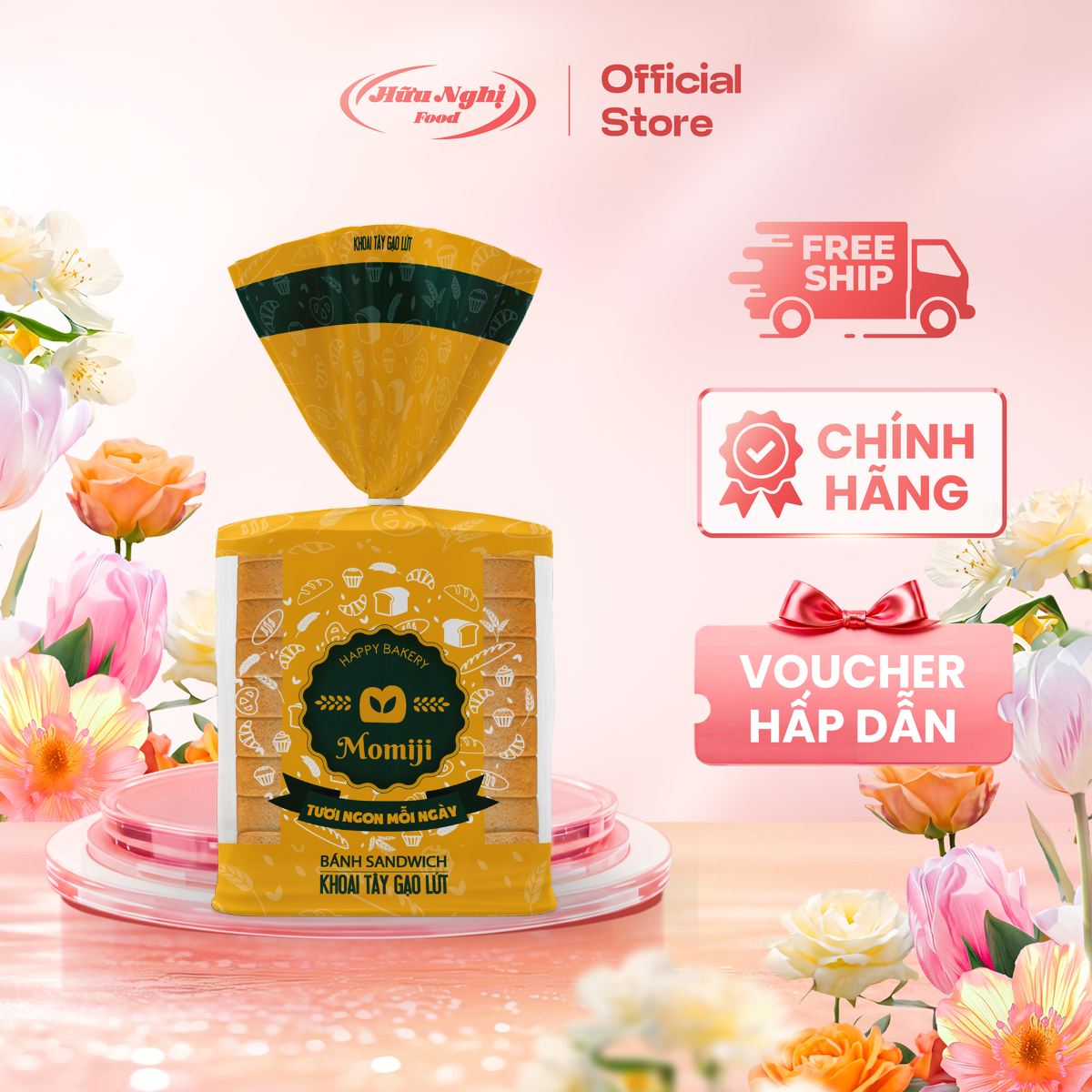 Bánh Mì Momiji Sandwich Khoai Tây Gạo Lứt 300g
