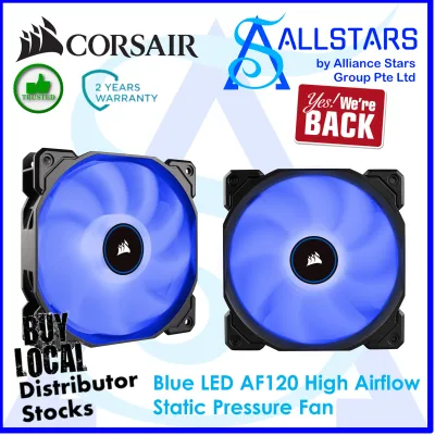 (ALLSTARS : We Are Back Promo) CORSAIR Blue LED AF120 LED High Airflow Static Pressure Fan / 120mm Fan (CS-CO-9050081-WW) (Local Warranty 2years with Convergent)