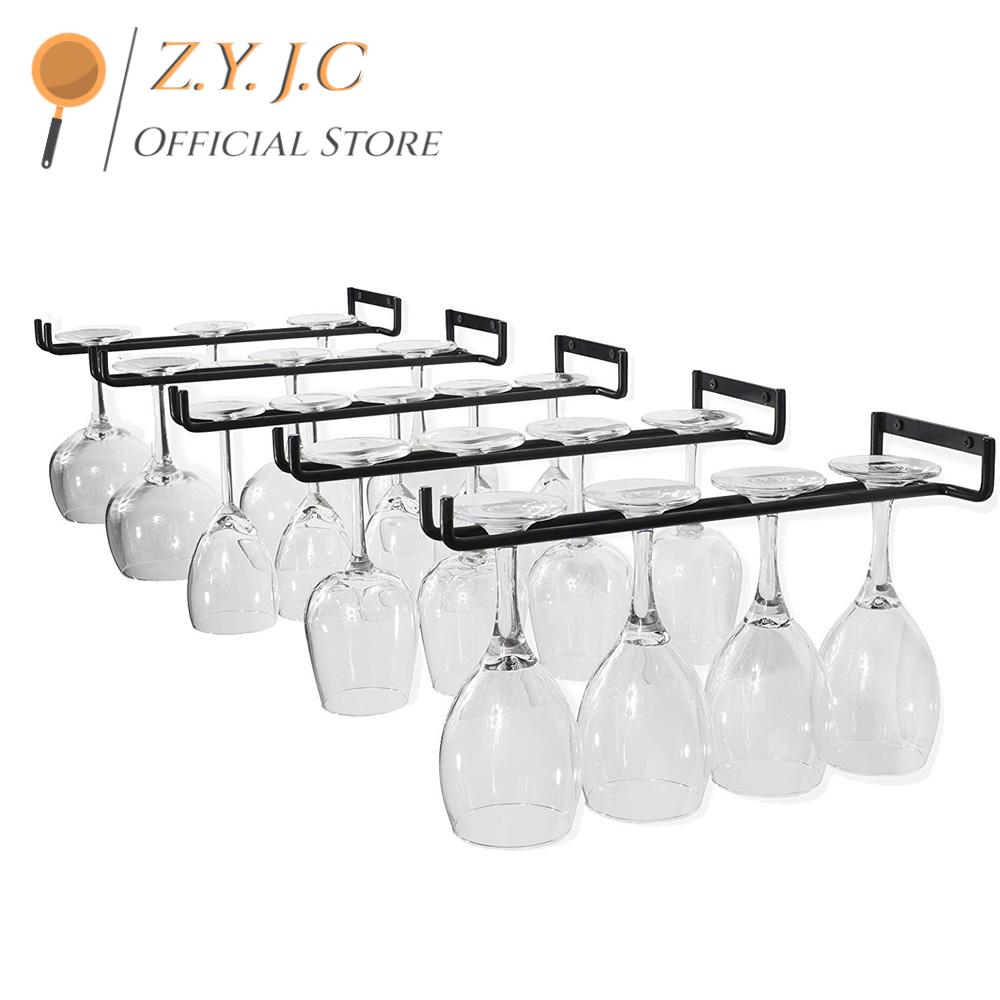 Metal Wall Mount Kitchen Goblet Bar Organizer Wine Glass Holder Cup Hanger Hanging Rack Storage Shelf ราคา 73 บาท*ส่งฟรี