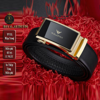 Thắt lưng nam cao cấp WilliamPOLO , dây nịt nam da bò ROYAL.ARTDUCDO-ART02