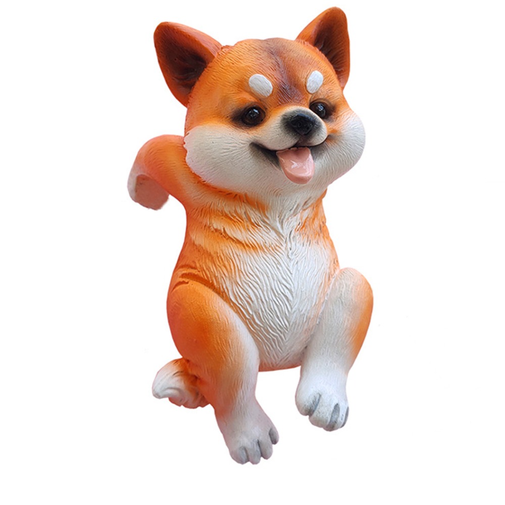 KENDRAT Cute Dog Climbing Garden Statue Simulation 3D Garden Figurine Holiday Gifts Durable Puppy Resin Ornament Home