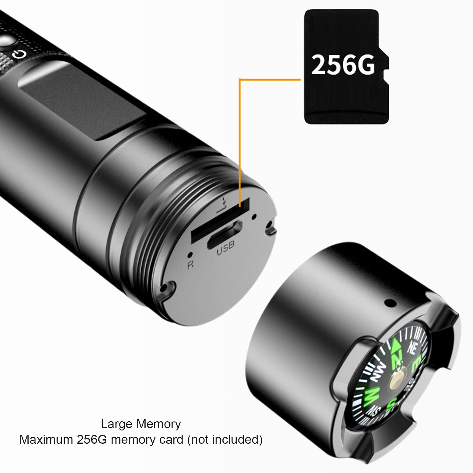 Đèn pin LED Đầu ghi Đèn pin Mũ bảo hiểm Camera có tay cầm Brackect 1080P FHD 5 chế độ chiếu sáng Góc rộng 120° Pin sạc 2200mAh để đi xe đạp
