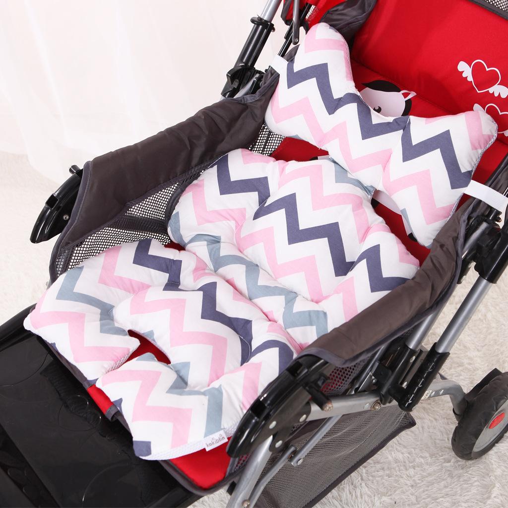 Pushchair Cushion Thickened Stripe Pattern Highchair Baby Carriage Stroller Pram