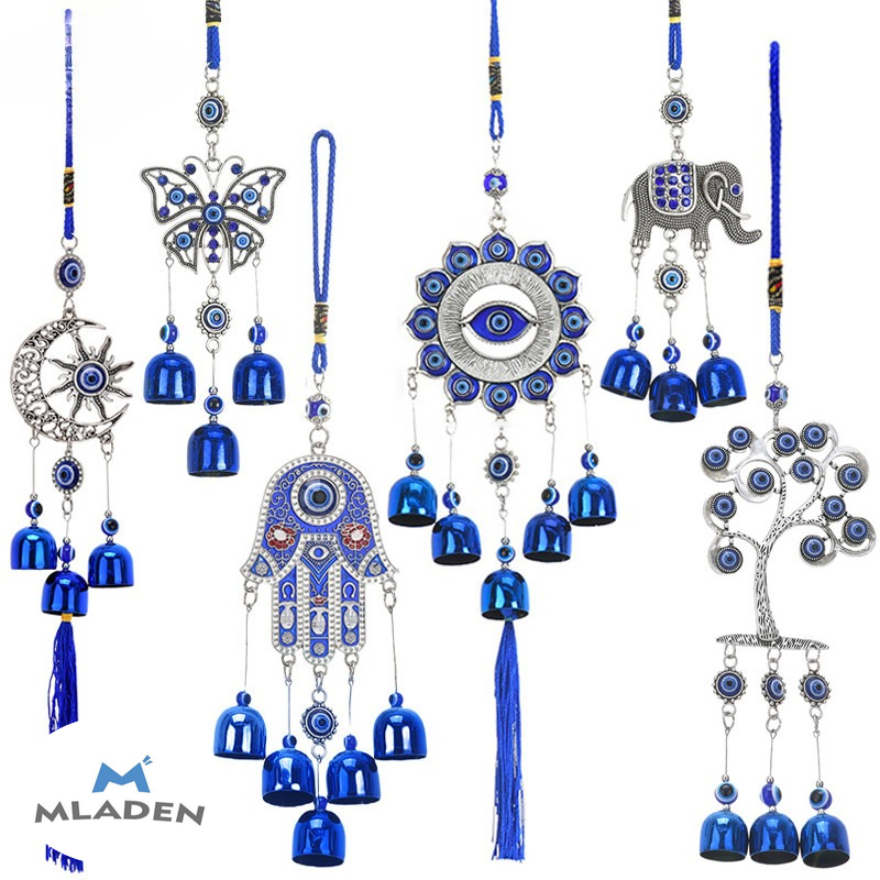 Mladen Wind Chime Feng Shui Wind Chime Blue Devil's Eye Feng Shui Mobile Calling in Wealth Enhancing Feng Shui Auspicious Gift Decoration ราคา 54 บาท*ส่งฟรี