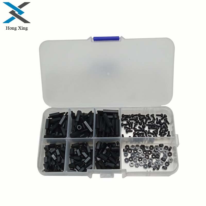 Yingke 250 cái/hộp M2 Nam Nữ standoffs Nylon Spacer Hex cột vít đai ốc Bộ dụng cụ phân loại Ren trụ cột dụng cụ sửa chữa