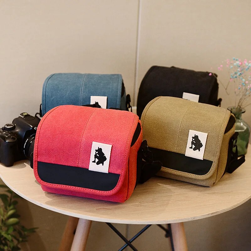 【Trending Now】 Canvas Camera Bag Photo Case For Zv-E10 7c A7c A6600 A6500 A6400 A6300 H400 Zve10 Nex-5t Nex-6 For Eos M200 M100 M6