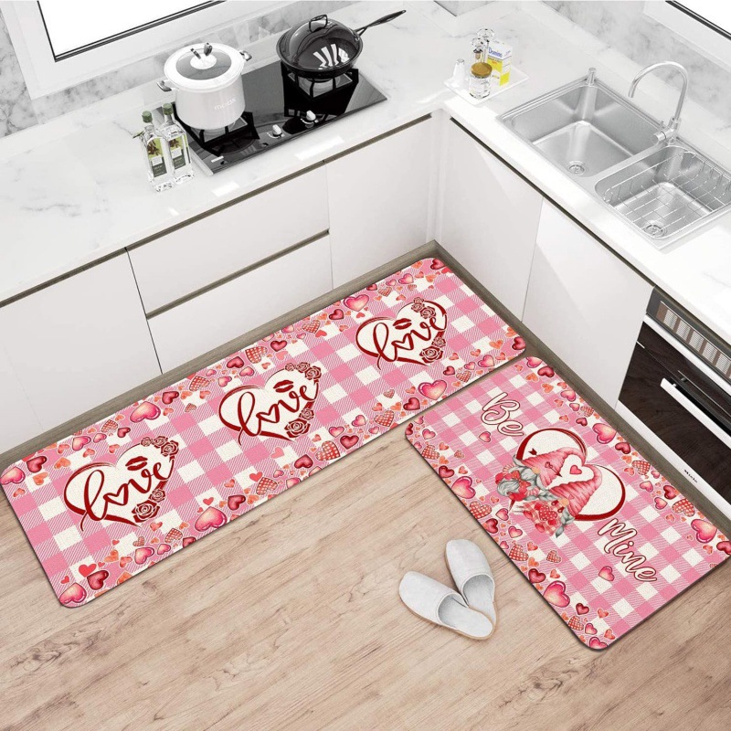 JKRFG 현관매트 Valentines 주방매트 Kitchen Mat Crystal Velvet Carpet Entryway Rug Non Slip Bath Mats For Living Room Floor Foot Mat Home Decor BGFHY ราคา 503 บาท*ส่งฟรี