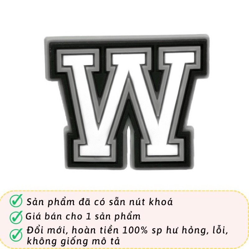 JIBBITZ,STICKER,CHARM CHỮ CÁI - SỐ gắn dép sục,dép cá sấu - 5