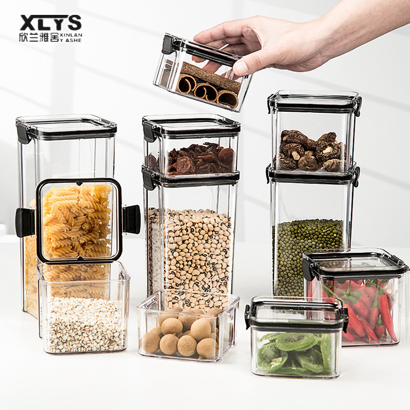 seal pot Kitchen storage box Food-grade transparent plastic box Snacks dry goods storage tank ราคา 26 บาท*ส่งฟรี