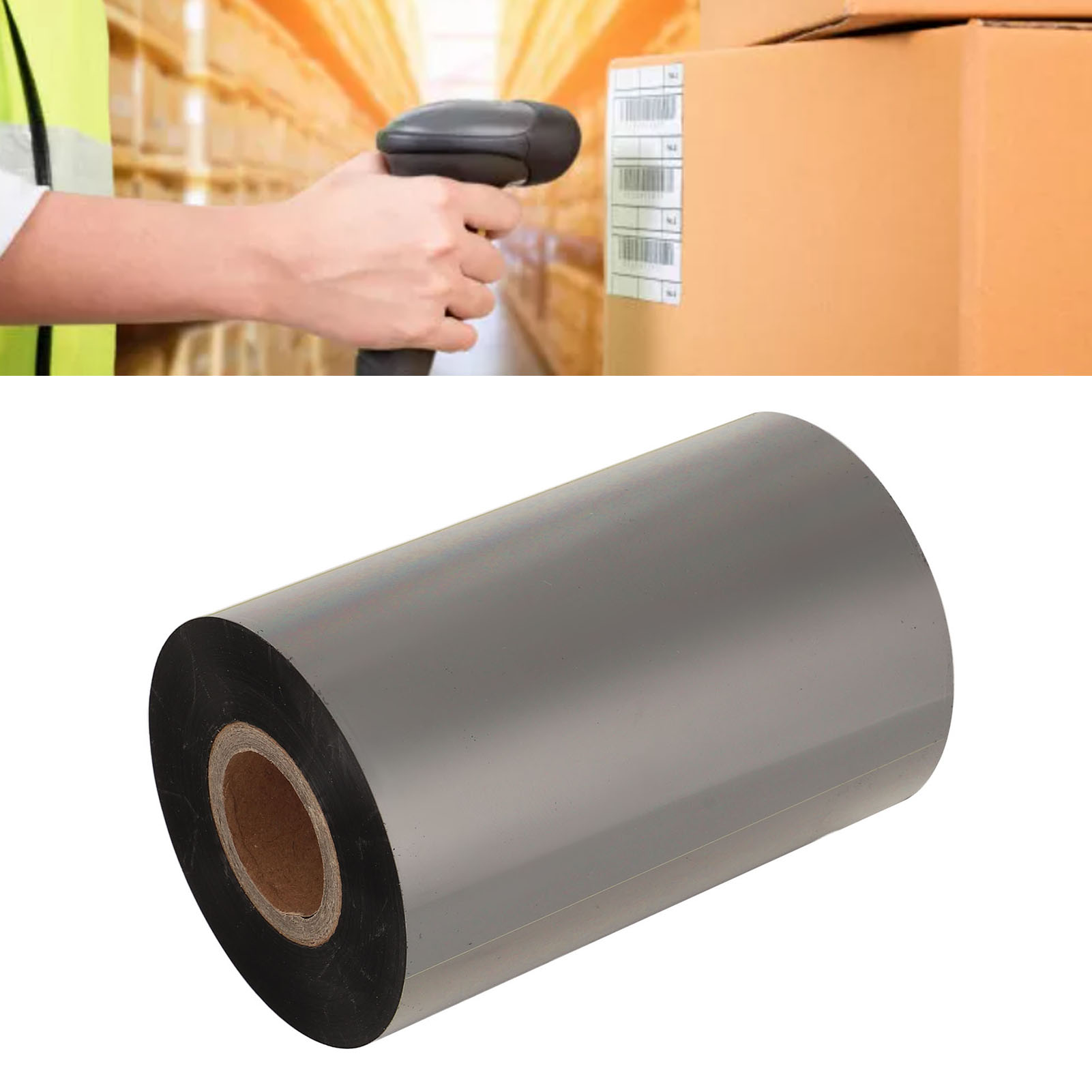Sáp máy in Ribbon truyền nhiệt Ribbon tốt khả năng tương thích độ ma sát thấp chống mòn màu đen cho in nhãn