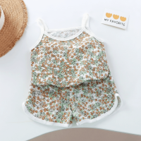 AMBOAE 2 Pieces Suit Mềm mại Áo liền quần không tay Bông Áo ba lỗ và quần short Thoáng khí Đồ mặc nhà mùa hè Mùa hè