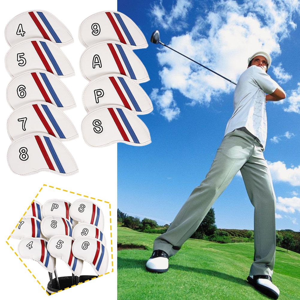 Pu Embroidered Double Slash Closed Golf Iron Covers Z7D8