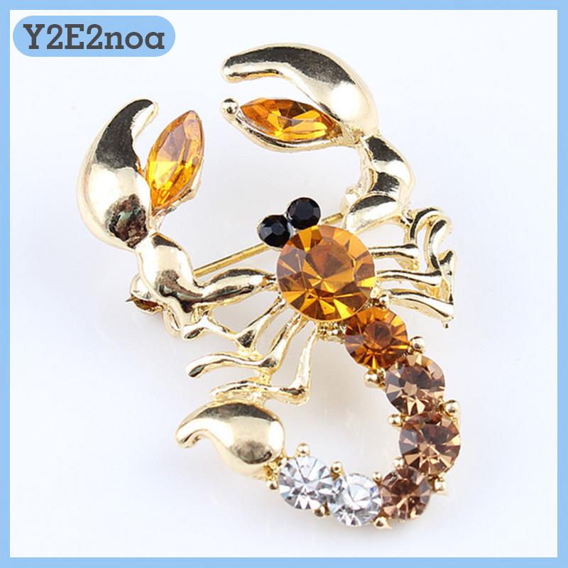 Y2E2noa Pingrf Pha Lê Khăn Thổ Cẩm Đá Trang Sức Cài áo Động Vật Bọ Cạp Cài áo