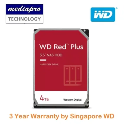 WD RED Plus 4TB NAS 3.5" Internal Hard Disk - 3 Year Local WD Warranty