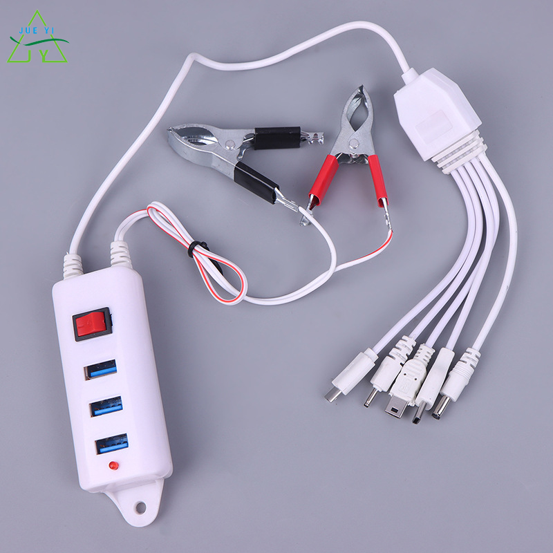 KS Universal Battery Charger with 3 USB Ports and Clamps, Built-in Switch for Mobile Devices Giá 58,000 Đồng*Miễn phí vận chuyển
