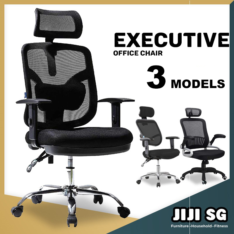 (Delivered in 3Days)(JIJI SG) Office chair Executive Chair Series Movable ArmRest - (Home Office Chair) Office chairs /Study chair/Gaming chair/Ergonomic/ Free 12 Months Warranty (SG) Singapore