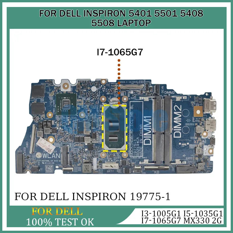 Bo mạch chủ laptop cho DELL Inspiron 19775-1 5401 5501 5408 5508 0N03X9 085C41 CPU chính với I3 I5 I