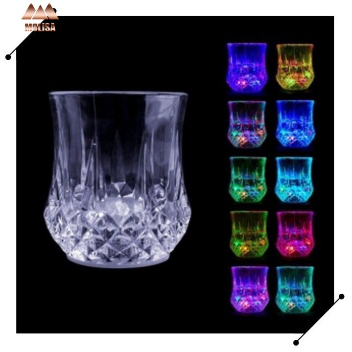 NEW 【Colorful】LED Flashing Glowing Water Liquid Activated Light-up Wine Glass Cup Mug Party water cup molisa ราคา 6 บาท*ส่งฟรี