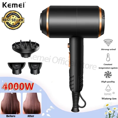 Kemei KM-8896 Professional hair dryer powerful 4000 wind turbine electric hair dryer Air hot / cold hair dryer hairdresser tools 210-240V 40D