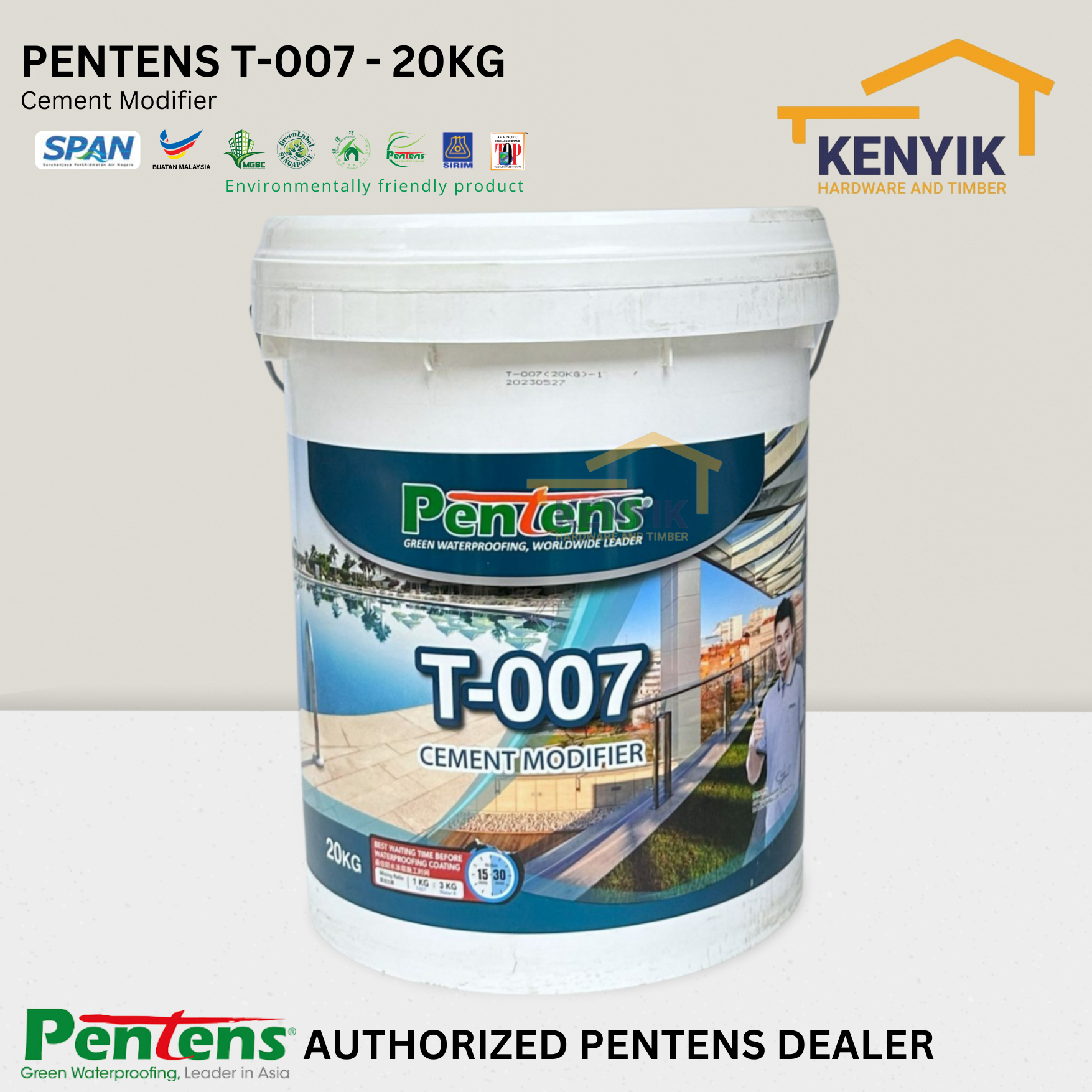 PENTENS 20kg T-007 Cement Modifier (Waterproofing Solution) Harga 280 Ringgit*Penghantaran Percuma