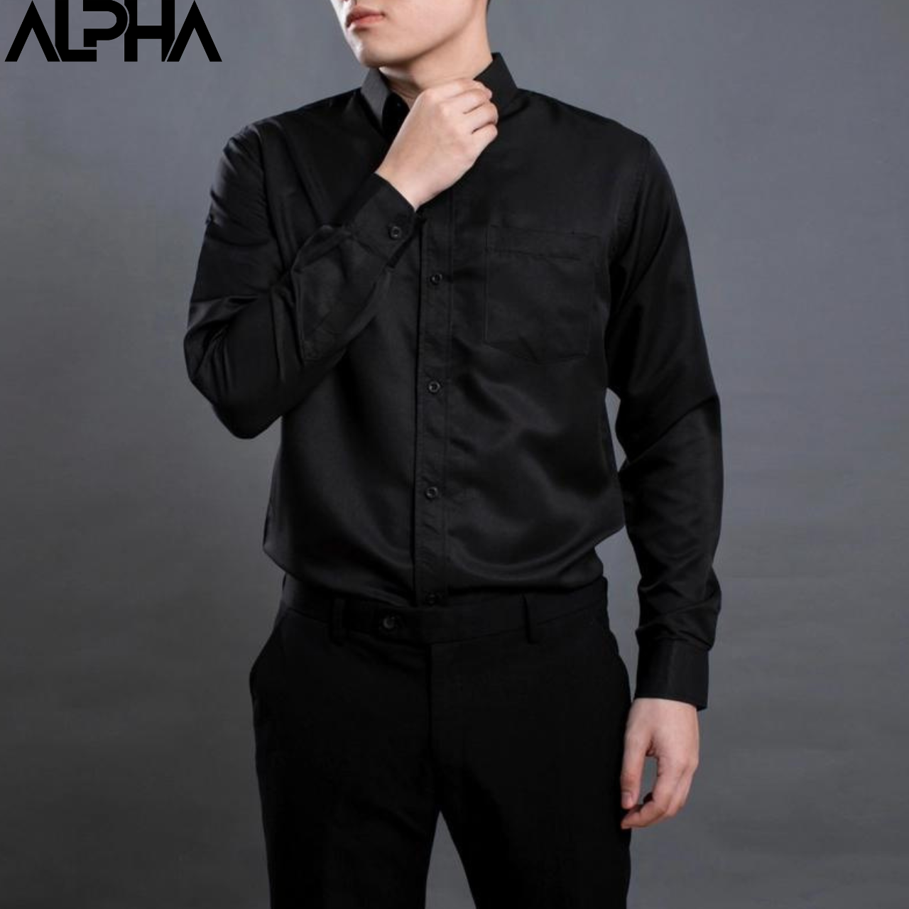 Áo sơ mi nam gen alpha,chất liệu kate lụa, sơ mi lụa 1 túi ngực công sở gen124