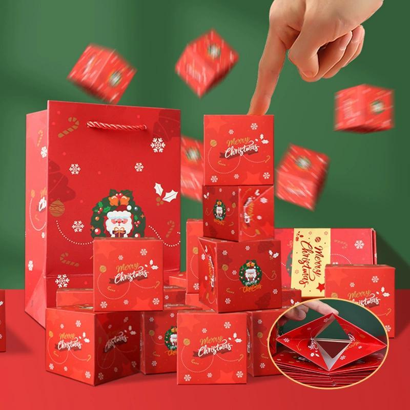 Hộp quà sinh nhật Sáng tạo hộp quà tặng năm mới hộp quà tặng phong bì màu Đỏ giáng sinh bất ngờ gấp hộp món quà bất ngờ