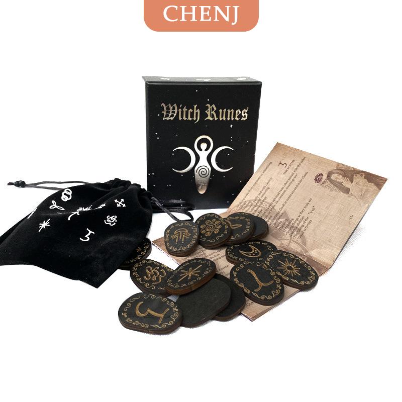 [COD] CHENJ ชุดอักษรรูนไม้ชุดแม่มดอักษรรูน14ชิ้นสลักสัญลักษณ์อักษรรูนเพื่อการทำนาย ราคา 202 บาท*ส่งฟรี