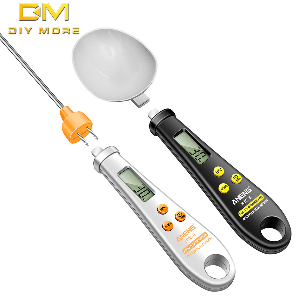 Diymore aneng màn hình kỹ thuật số đa chức năng 2-trong-1 cân điện tử đo thìa đo nhiệt kế thìa