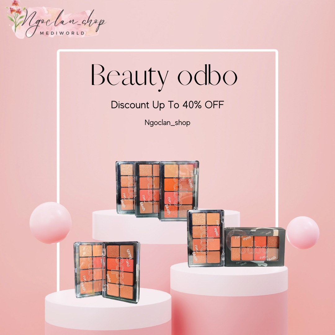 Bảng phấn mắt kèm má hồng odbo 2 tầng - chính hãng