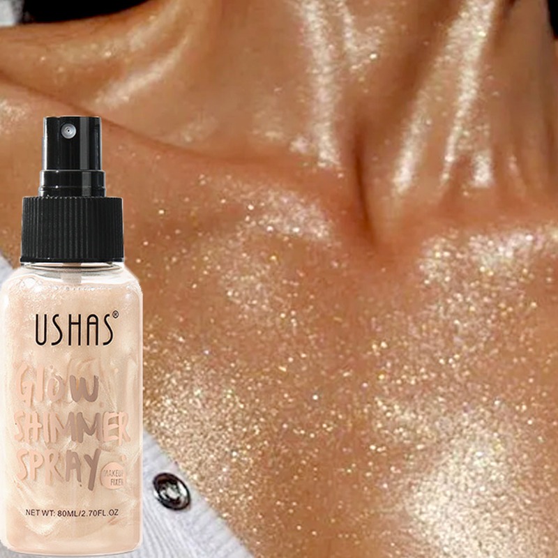 Dorisna 4 kim cương Nhiều màu Highlighter phun không thấm nước độ bóng cao long lanh cơ thể Bronzer phấn bột highlight Bộ trang điểm đi tiệc