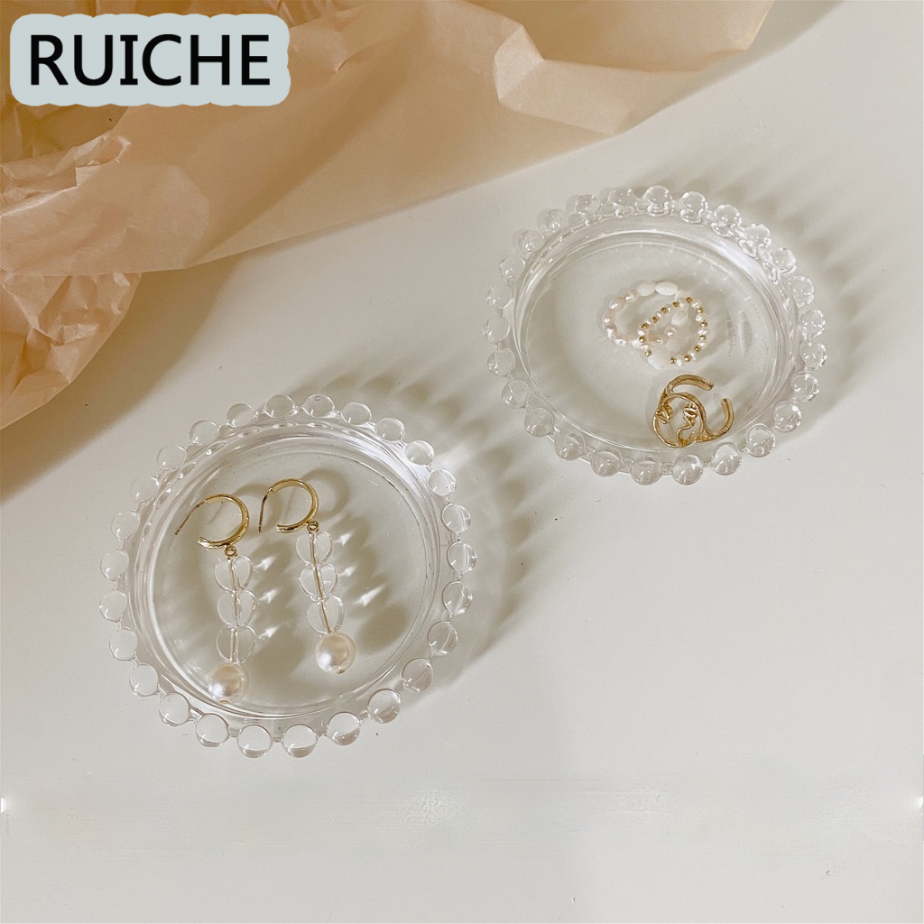 RUICHE ถาดเครื่องประดับแก้วขนาดเล็กที่ใช้เป็นอุปกรณ์ถ่ายภาพ ราคา 60 บาท*ส่งฟรี