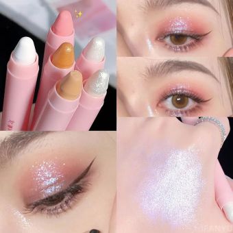 6-màu phấn mắt long lanh Matte Highlighter tằm sáng trang điểm mắt sắc tố tự nhiên mặc dài mỹ phẩm
