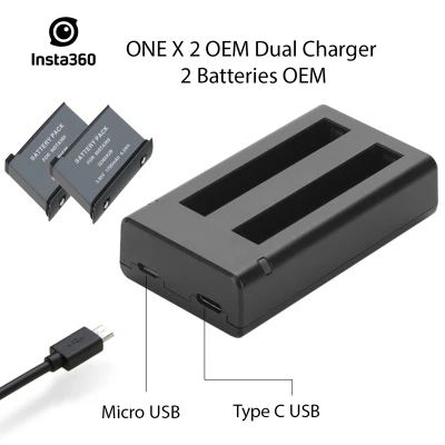 Insta360 ONE X 2 OEM Power Pack with 2 Batteries 1 Charger