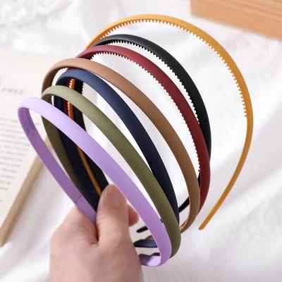 Frosted Morandi Color Thin Side Hair Band Korean Version Ins Wild Color Wash Headband