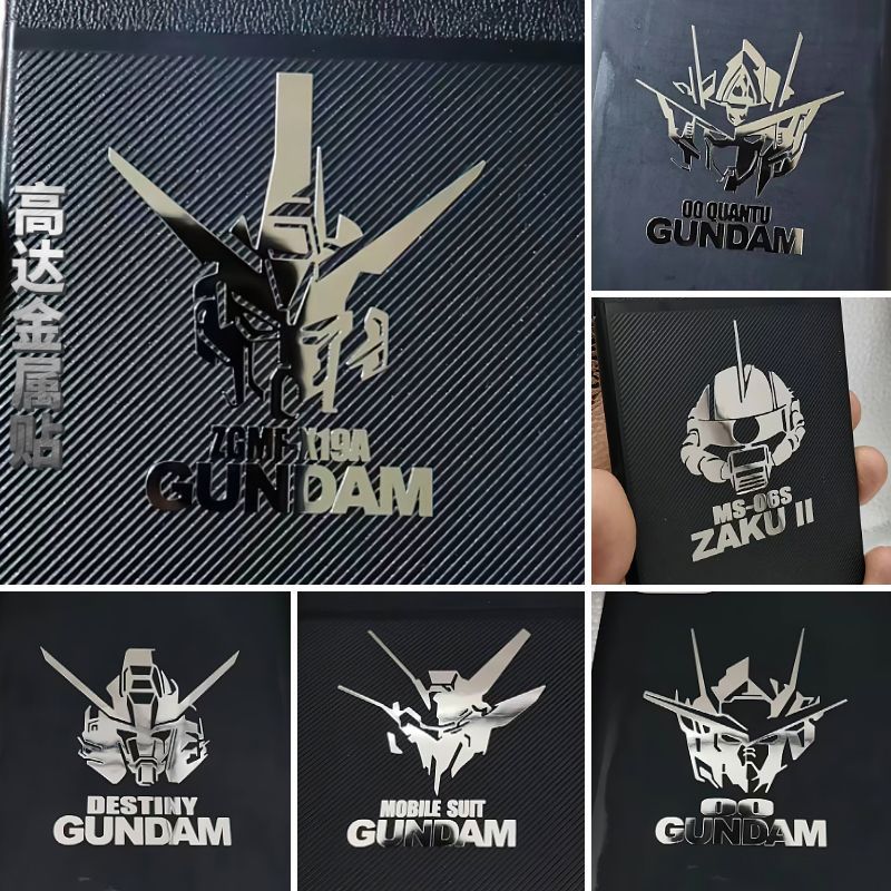 TX small pattern dimensional computer sticker name mobile phone anime two Gundam Mobile Suit Gundam metal sticker Gundam united