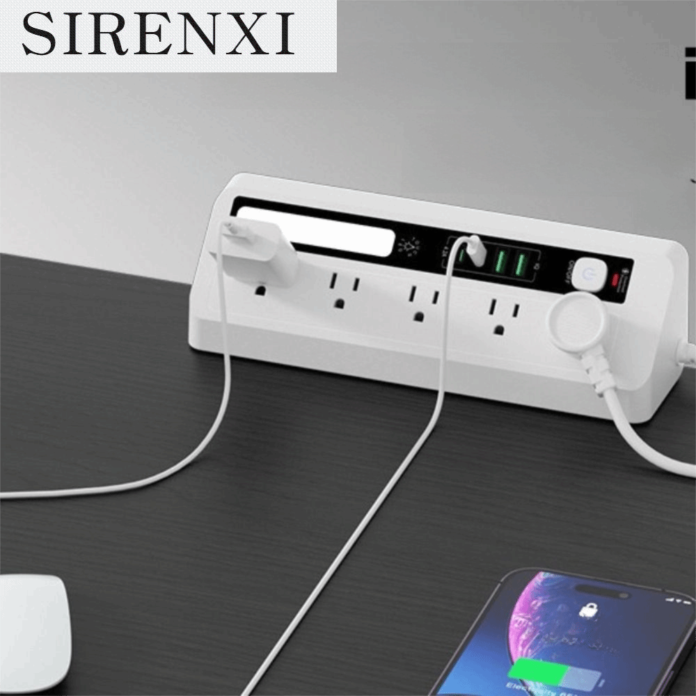 SIRENXI Kích hoạt bằng cảm ứng Thanh sạc để bàn 2AC 2USB 3 màu Trạm sạc USB Sạc an toàn Nhỏ gọn, dễ mang theo Ổ cắm điện hình tam giác Khu vực làm việc tại nhà Giá 604,474 Đồng*Miễn phí vận chuyển