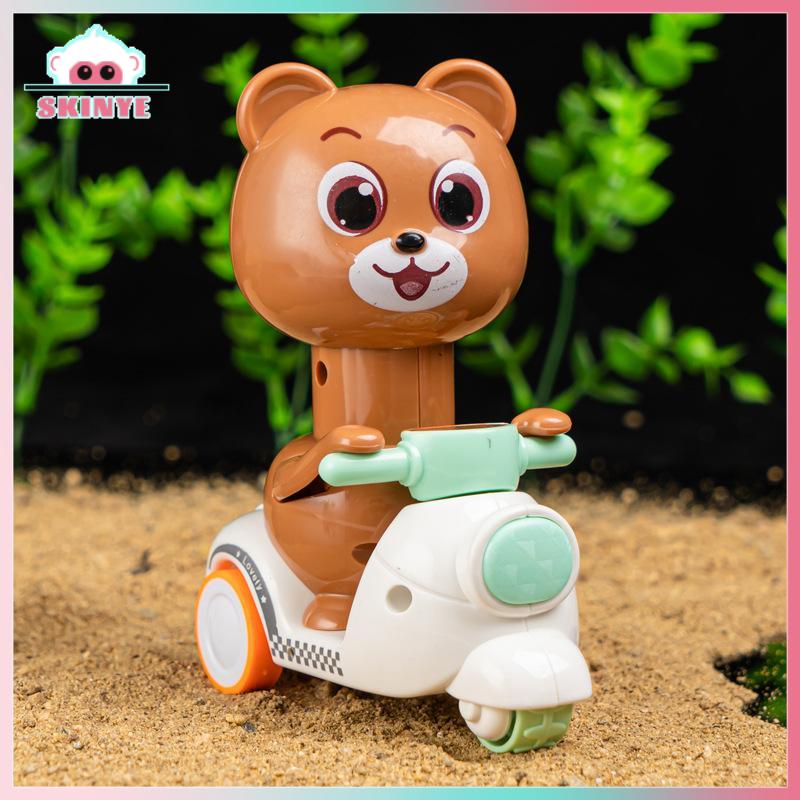 Skinye ✨Ready Stock✨ Kawayi Cute 1PCS Đồ chơi trẻ em có thể trở lại xe mà không cần pin nhấn trẻ em vui vẻ món quà Tiểu Thuyết mô phỏng động vật cưỡi xe máy - 7