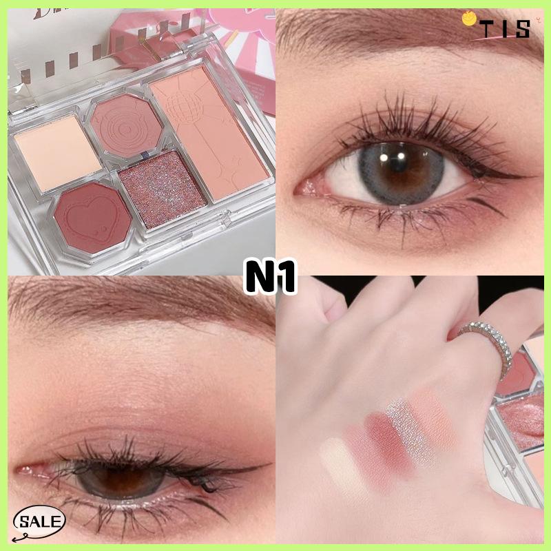 Follow Get New【TIS】 Dikalu 5 màu sắc bóng mắt tấm mềm sương mù đôi mắt đen mờ Pearlescent lâu dài không thấm nước mắt sắc tố trang điểm tấm Hàn Quốc - 2