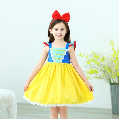 SG Seller Princess Snow White Dress Costume Party Costume Short sleeved dress baby kids costume cotton material