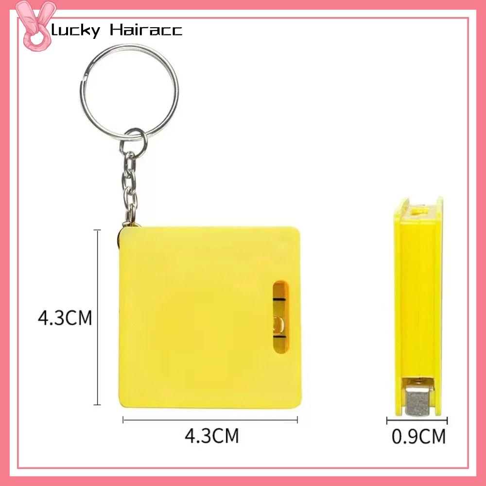 LUCKY HAIRACC Hình vuông Thước có thể thu vào 1m Đa chức năng Móc khóa Thước dây thép  Centimet Túi Thước dây nhỏ