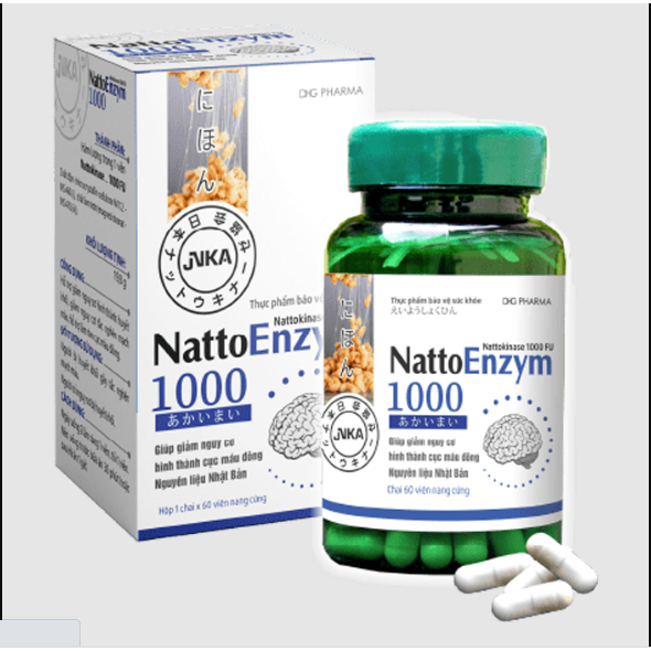 Natto Enzym 1000 - Hộp 60 viên - Hỗ trợ làm tan cục máu đông