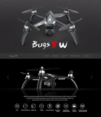 2019 (New upgraded) MJX Bugs 5W GPS Drone with 4K Camera FPV Brushless Quadcopter. 5G WIFI