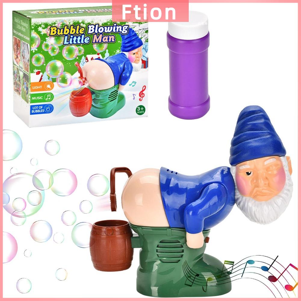 FTION Với âm nhạc đèn nhấp nháy Máy tạo bong bóng gnomes Hài Hước Giáng sinh Máy Tạo Bong Bóng đèn LED nhiều màu sắc Sáng Tạo Xì hơi tự động Máy thổi bong bóng ông già Noel Dành cho trẻ em